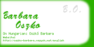 barbara oszko business card