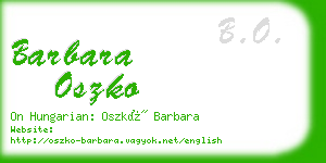 barbara oszko business card